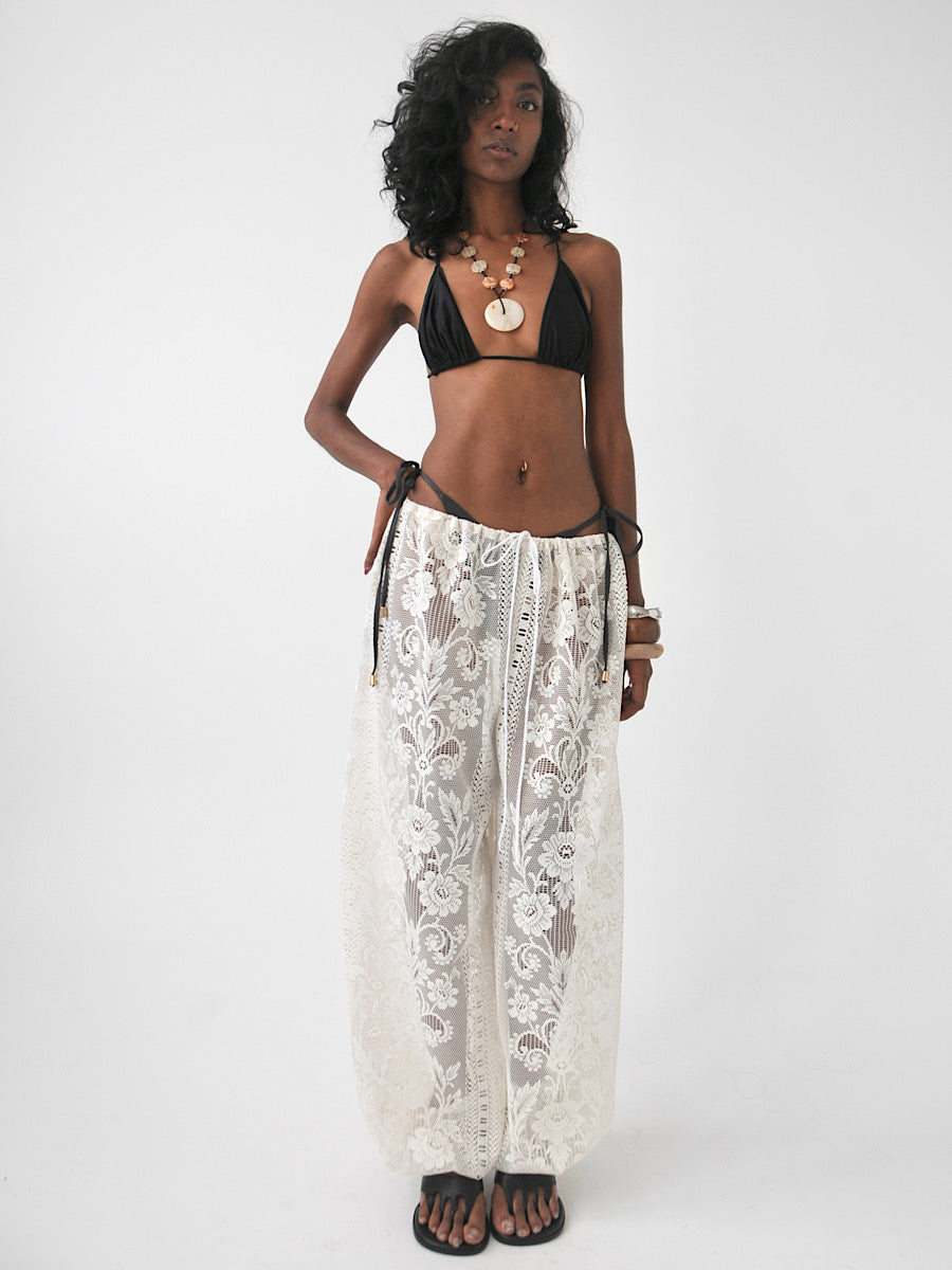 Peony adjustable vintage lace balloon pants
