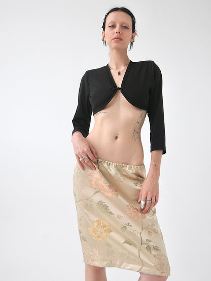 Lust floral jacquard knee-length midi skirt