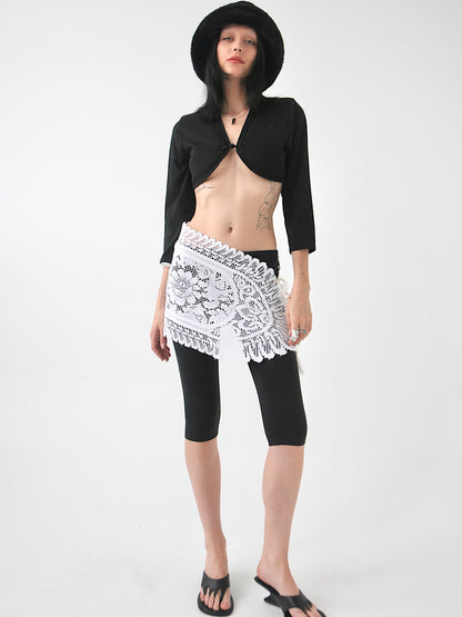 Emma vintage lace tie overlay mini skirt