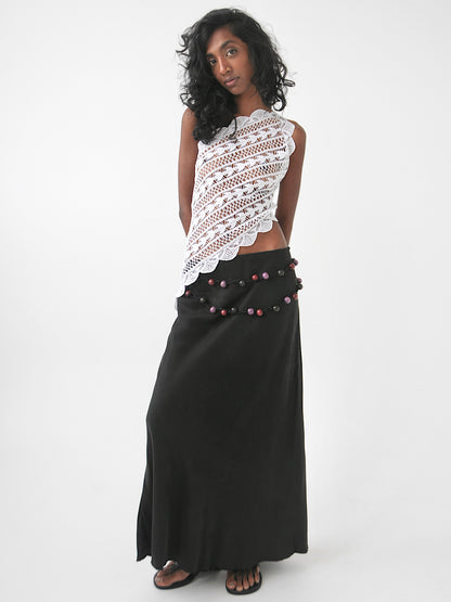 Tahlyn one shoulder vintage crochet lace top