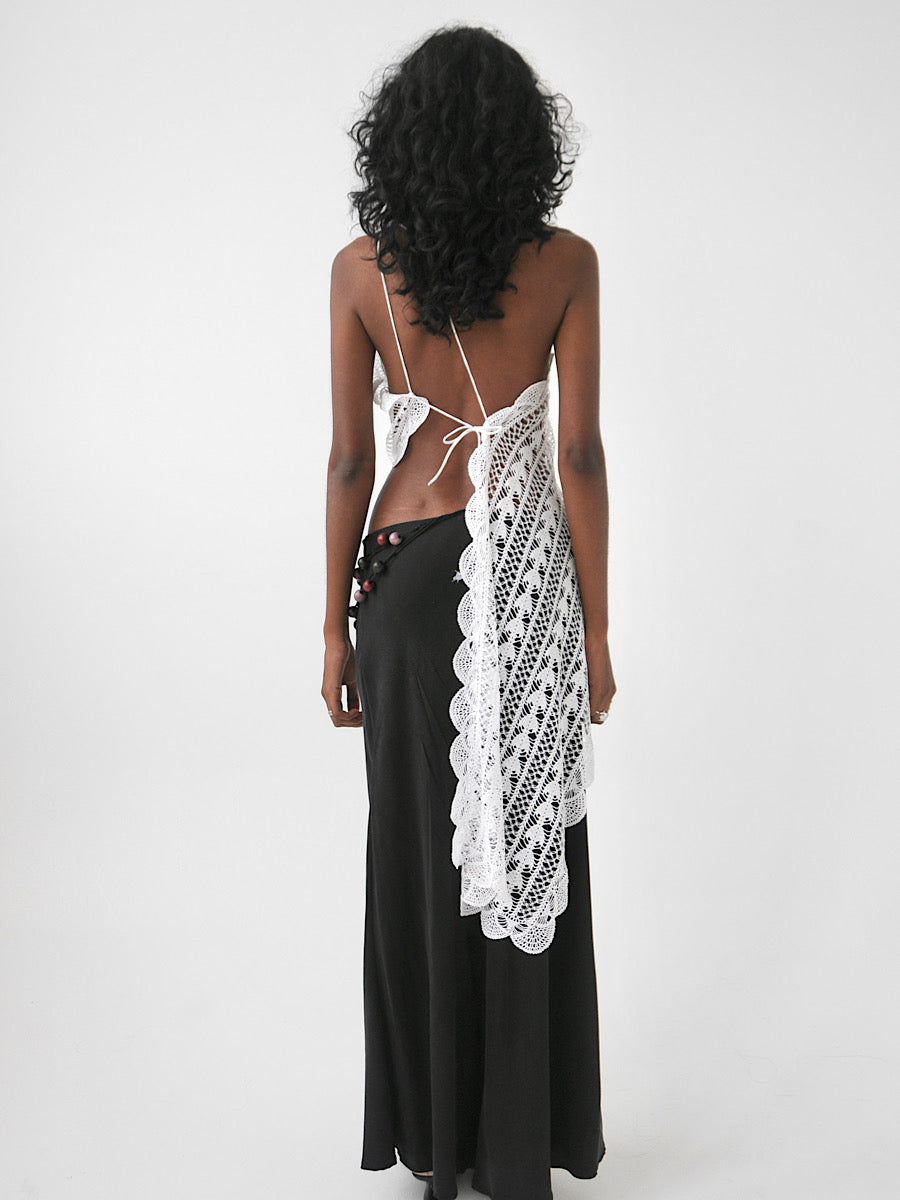 Tahlyn one shoulder vintage crochet lace top