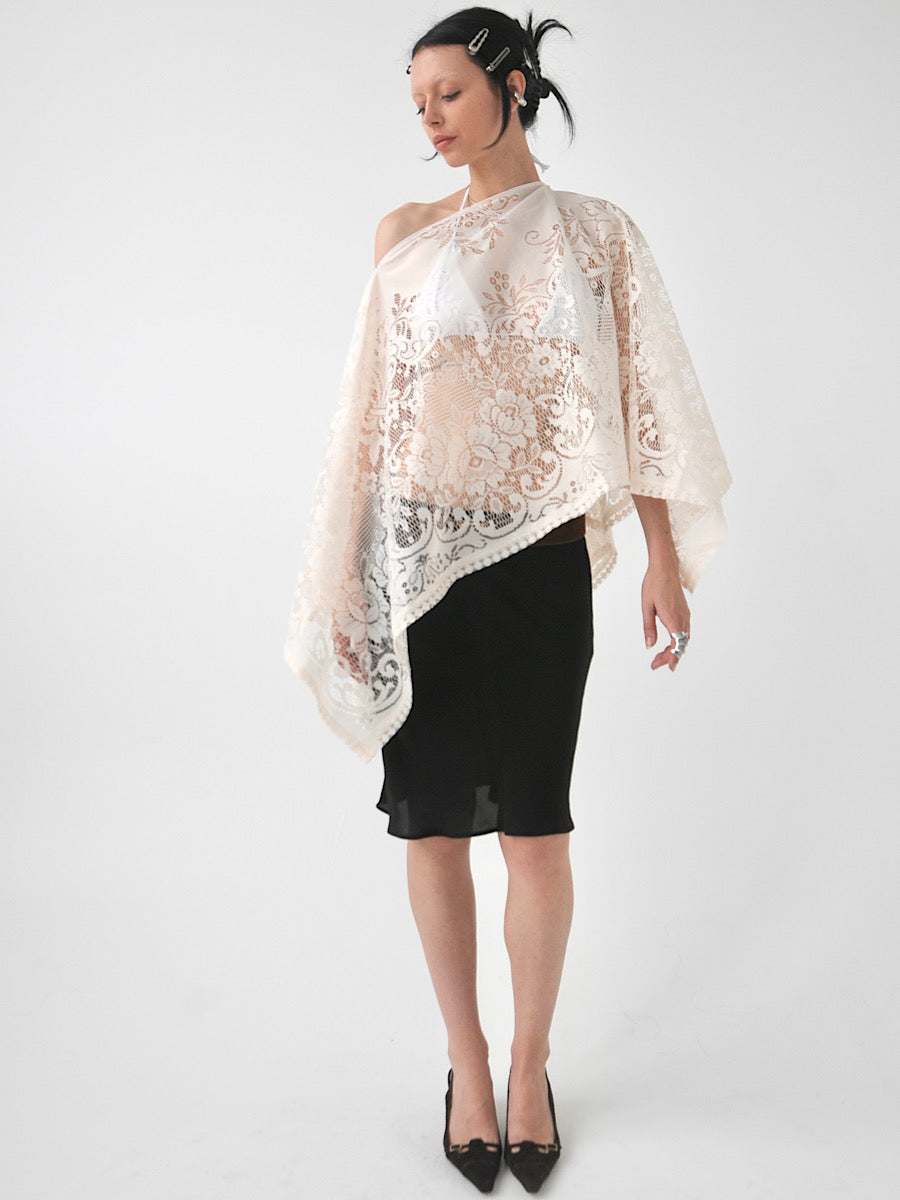 Lunar vintage lace poncho top