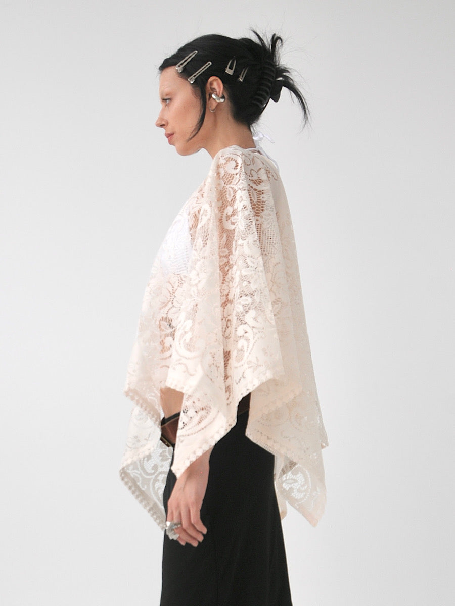 Lunar vintage lace poncho top