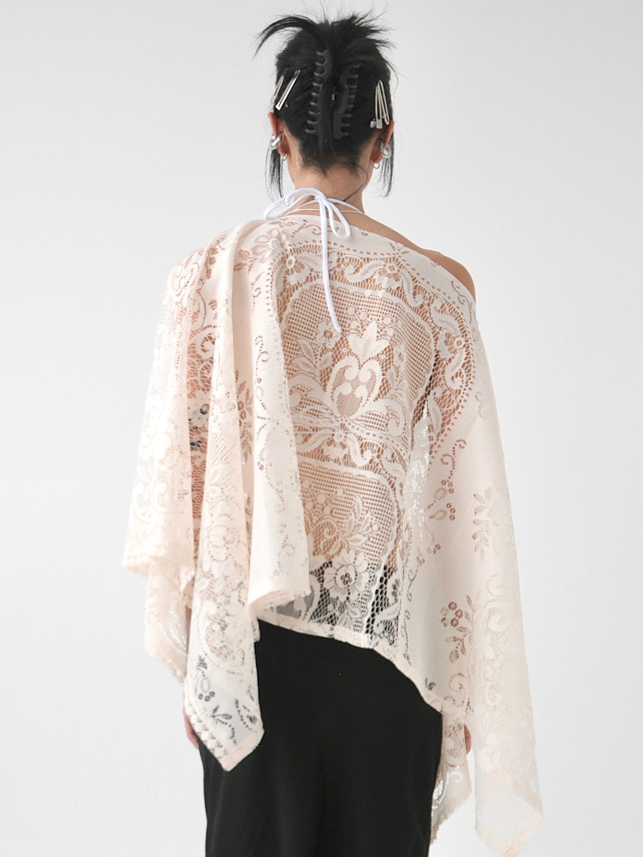 Lunar vintage lace poncho top