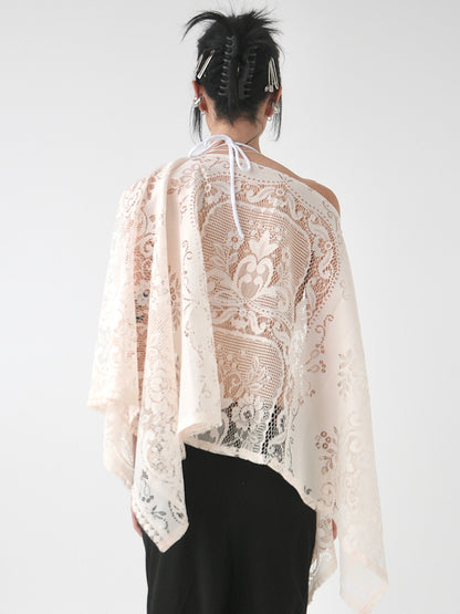 Lunar vintage lace poncho top