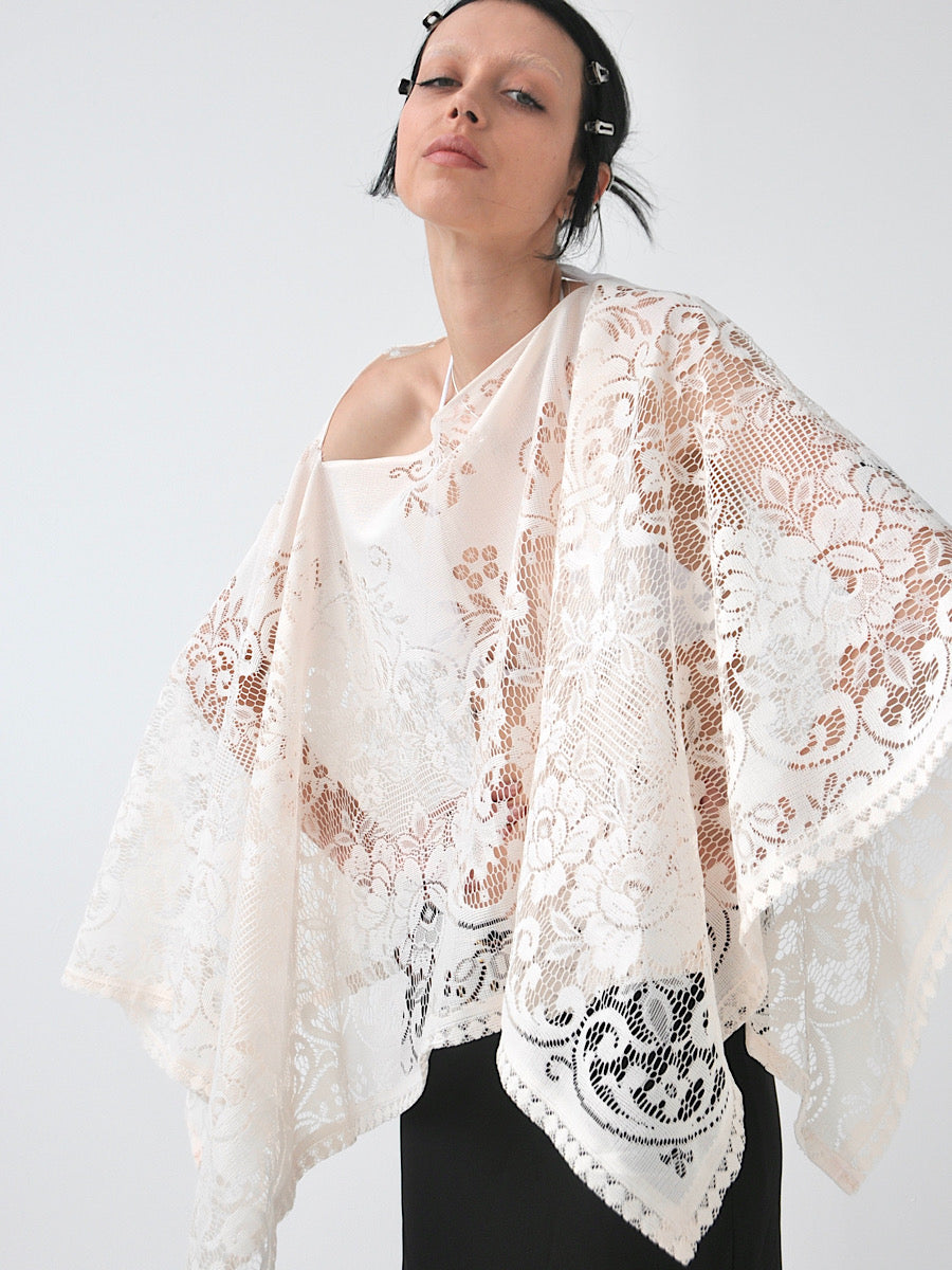 Lunar vintage lace poncho top
