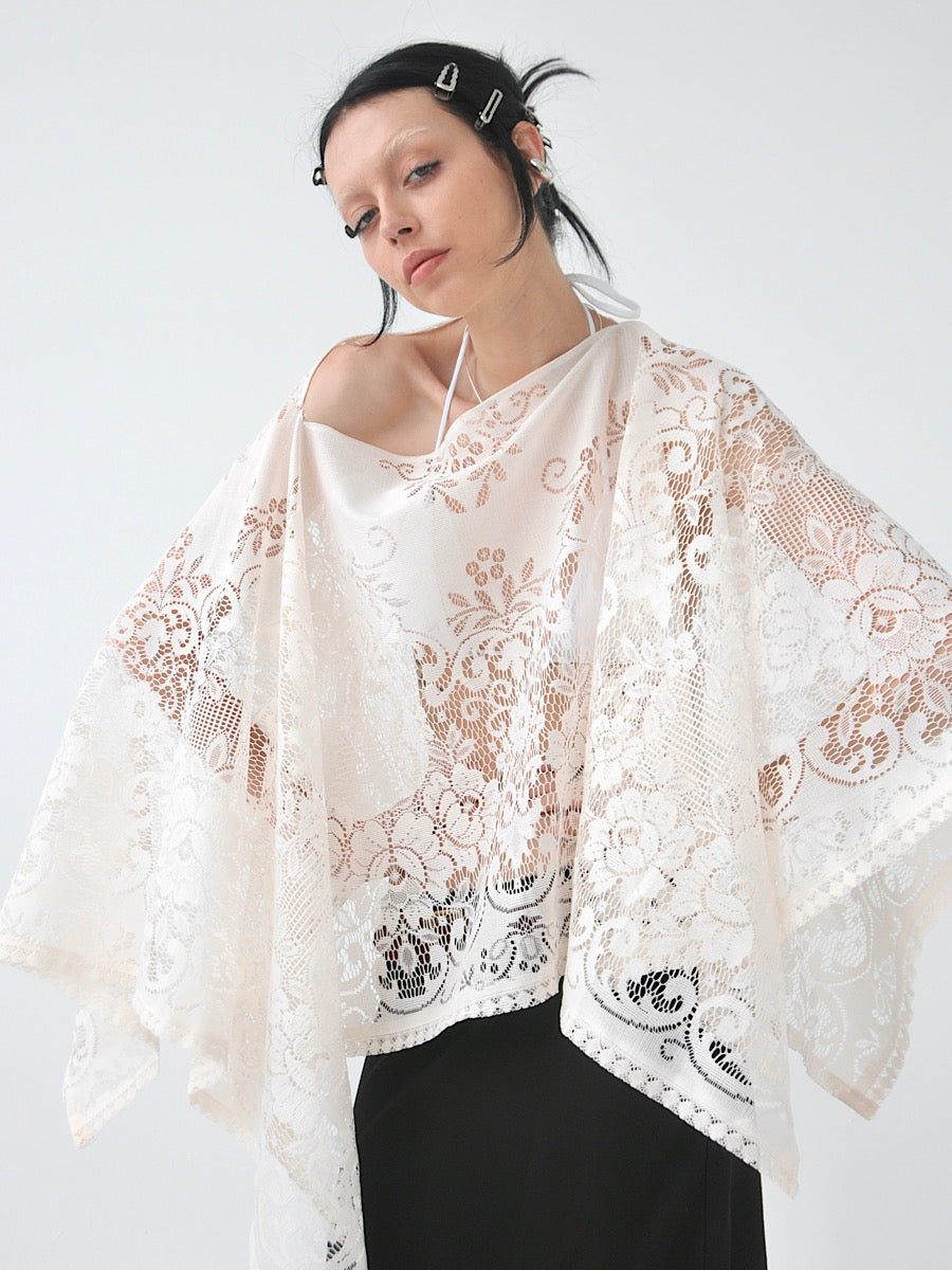 Lunar vintage lace poncho top