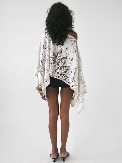 Gemma vintage lace poncho top