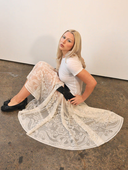 Circle lace midi skirt I