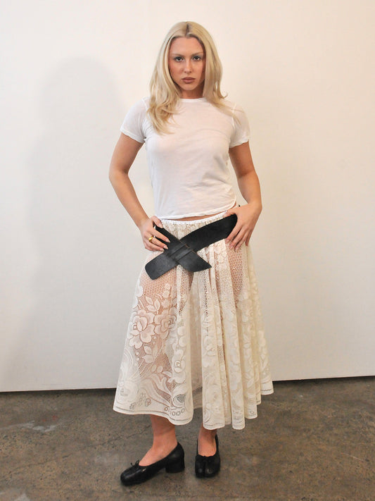 Circle lace midi skirt I