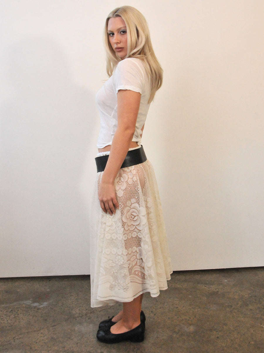 Circle lace midi skirt I