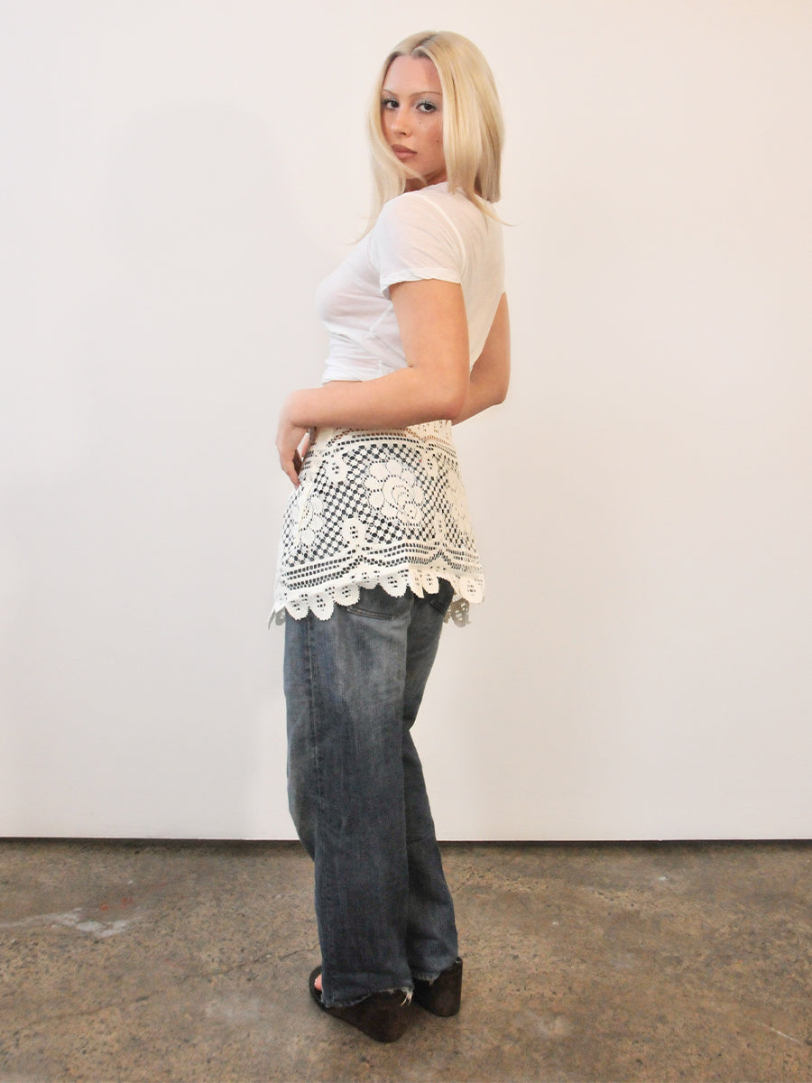 Heritage tie mini skirt