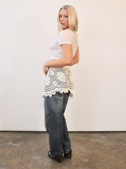 Heritage tie mini skirt